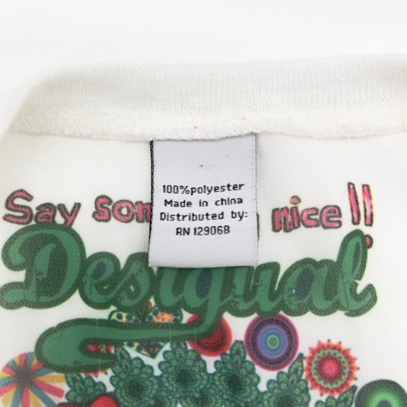 Desigual Womens Top Small Long Sleeve Boho Festival Mandala Sheer Back Artsy‎ - Picture 8 of 14